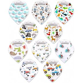 8-Pack Organic Cotton Bandana Bibs for Drooling Babies | Soft Bibs for Teething & Feeding Newborn Babies & Toddlers in Kuwait