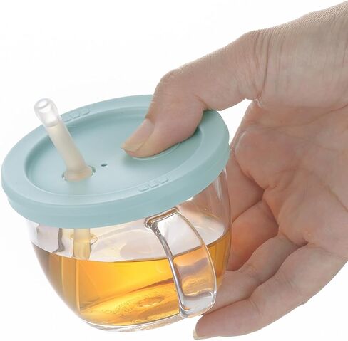 Push Flow Training Sippy Cup with Silicone Straw and Handles, 5 oz, for baby 6 month+ Light Blue in Kuwait