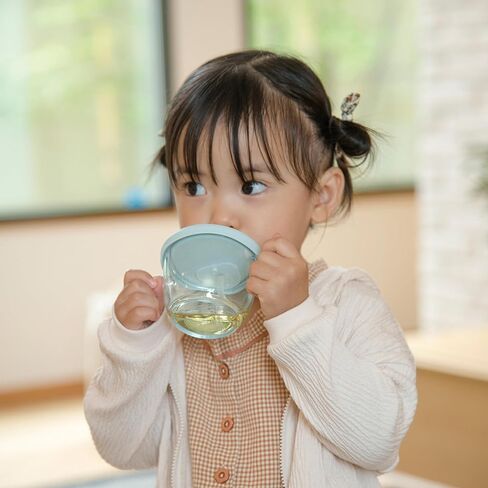 Push Flow Training Sippy Cup with Silicone Straw and Handles, 5 oz, for baby 6 month+ Light Blue in Kuwait