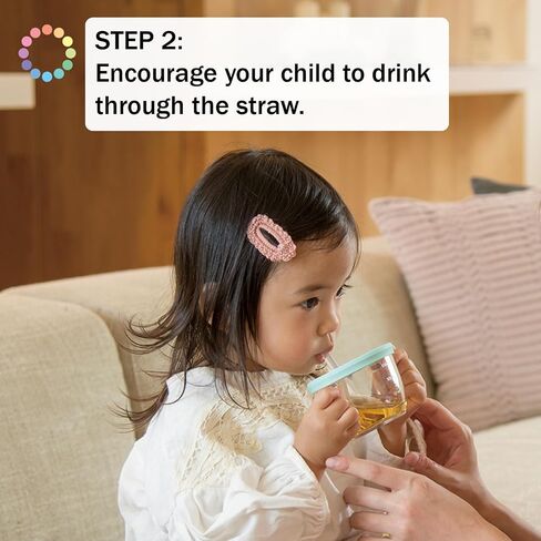 Push Flow Training Sippy Cup with Silicone Straw and Handles, 5 oz, for baby 6 month+ Light Blue in Kuwait