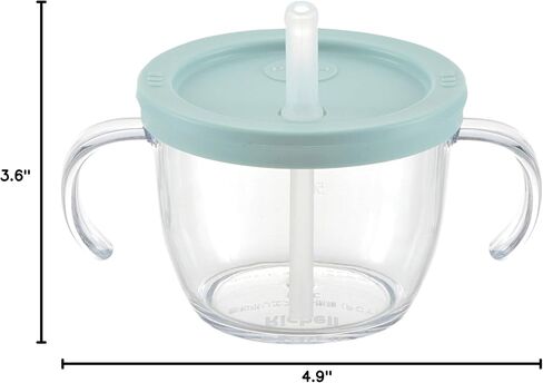 Push Flow Training Sippy Cup with Silicone Straw and Handles, 5 oz, for baby 6 month+ Light Blue in Kuwait