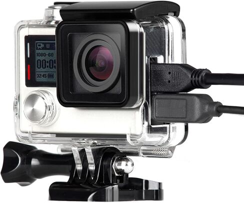 SOONSUN Skeleton Case for GoPro Hero 4, Hero 3+, Hero 3 – Side Open Frame Housing with Touch Backdoor, Access to Ports & Mic Adapter, for Live Feed, Charging, External Mic Use in Kuwait
