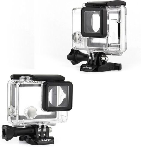SOONSUN Skeleton Case for GoPro Hero 4, Hero 3+, Hero 3 – Side Open Frame Housing with Touch Backdoor, Access to Ports & Mic Adapter, for Live Feed, Charging, External Mic Use in Kuwait