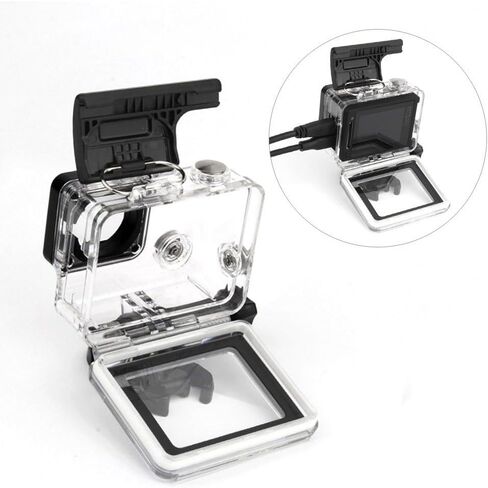 SOONSUN Skeleton Case for GoPro Hero 4, Hero 3+, Hero 3 – Side Open Frame Housing with Touch Backdoor, Access to Ports & Mic Adapter, for Live Feed, Charging, External Mic Use in Kuwait
