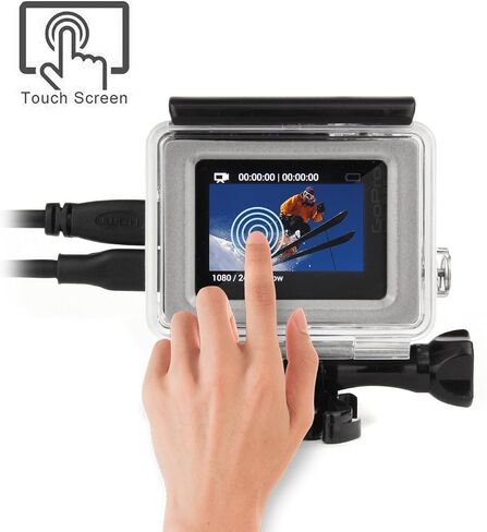 SOONSUN Skeleton Case for GoPro Hero 4, Hero 3+, Hero 3 – Side Open Frame Housing with Touch Backdoor, Access to Ports & Mic Adapter, for Live Feed, Charging, External Mic Use in Kuwait