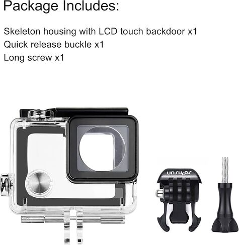 SOONSUN Skeleton Case for GoPro Hero 4, Hero 3+, Hero 3 – Side Open Frame Housing with Touch Backdoor, Access to Ports & Mic Adapter, for Live Feed, Charging, External Mic Use in Kuwait
