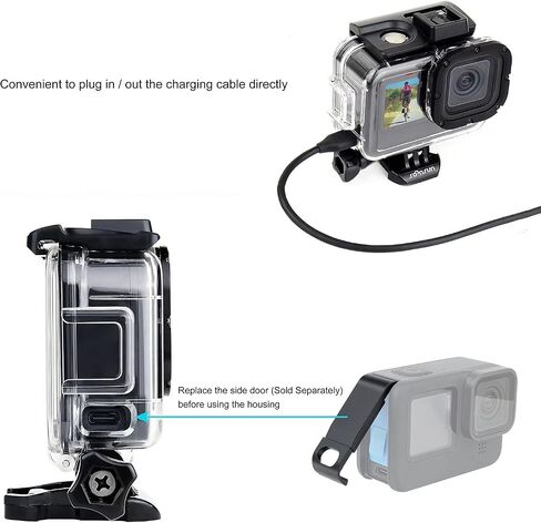 SOONSUN Skeleton Protective Housing Case for GoPro Hero 13/12 / 11/10 / 9 Black, Side Open Housing Shell with Skeleton Backdoor for Improved Audio Capture and Easy Access to Camera's Touch Screen in Kuwait