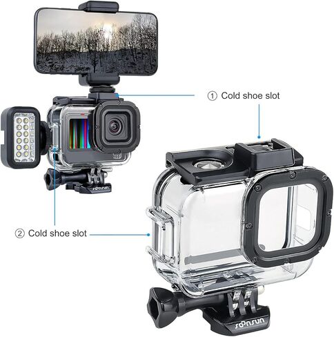 SOONSUN Skeleton Protective Housing Case for GoPro Hero 13/12 / 11/10 / 9 Black, Side Open Housing Shell with Skeleton Backdoor for Improved Audio Capture and Easy Access to Camera's Touch Screen in Kuwait