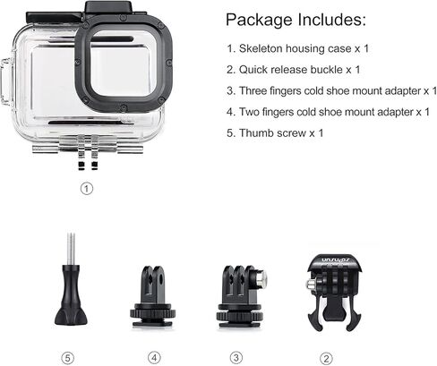 SOONSUN Skeleton Protective Housing Case for GoPro Hero 13/12 / 11/10 / 9 Black, Side Open Housing Shell with Skeleton Backdoor for Improved Audio Capture and Easy Access to Camera's Touch Screen in Kuwait