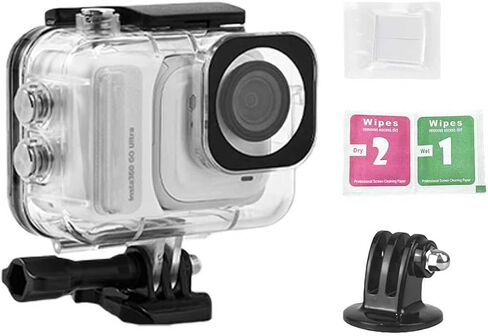 Waterproof Case for Insta360 GO Ultra Full Set, 60M/196FT Underwater Diving Protective Shell, Compatible with Insta360 GO Ultra Camera & Charging Case for Surfing, Diving & Swimming in Kuwait