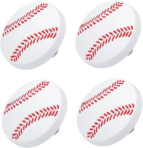 4pcs Cartoon-Designed Cabinet Drawer Pull Knobs for Boy Girl Furniture Durable Unique Baseball Pattern Cabinets Closets in Kuwait