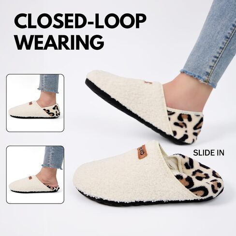 Furry House Slippers for Men Women, Slip On Indoor | Thickened Sole, Non-Slip, for Yoga, Travel, Indoor House Use in Kuwait