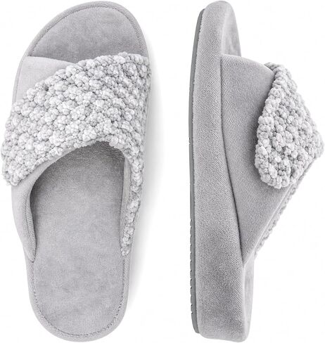 Wedge Slippers for Women with Adjustable Upper and Arch Support | Memory Foam Insole with Non-Slip Rubber Sole in Kuwait