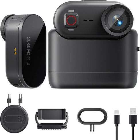 4K 30FPS Vlogging Camera, 64GB POV Camera with 33FT Waterproof, 20MP Tiny Actioncamera 6-axis Stabilization, 150° Hands-Free Sport Cam, Thumb Bodycam 4.5hr Battery Life, Mount Anywhere (64, GB) in Kuwait