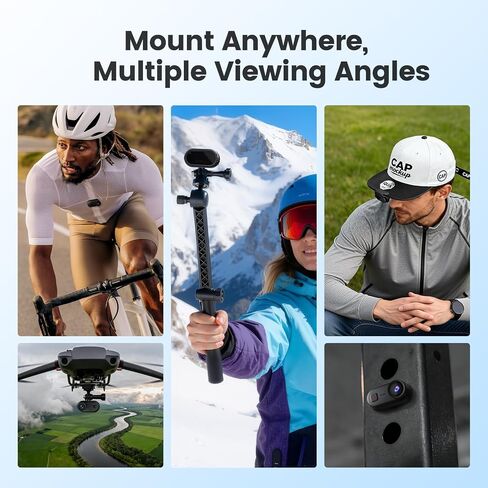 4K 30FPS Vlogging Camera, 64GB POV Camera with 33FT Waterproof, 20MP Tiny Actioncamera 6-axis Stabilization, 150° Hands-Free Sport Cam, Thumb Bodycam 4.5hr Battery Life, Mount Anywhere (64, GB) in Kuwait