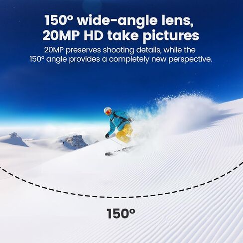 4K 30FPS Vlogging Camera, 64GB POV Camera with 33FT Waterproof, 20MP Tiny Actioncamera 6-axis Stabilization, 150° Hands-Free Sport Cam, Thumb Bodycam 4.5hr Battery Life, Mount Anywhere (64, GB) in Kuwait