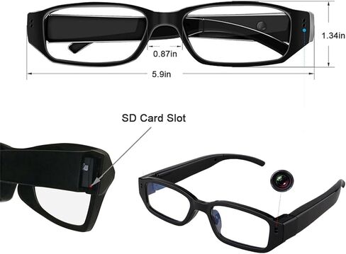 1080P HD Smart Glasses with Camera for Men, Hands-Free Video Recording Glasses, First Person View Camera Glasses for Cycling Travel Vlog in Kuwait