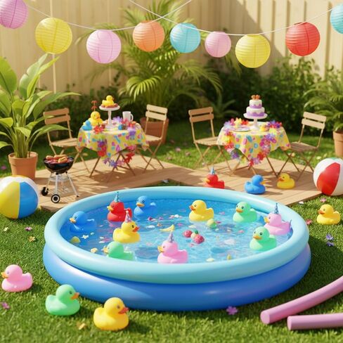 Lenwen 6 Pcs 5 Inch Rubber Ducks No Hole Operation Christmas Waterproof Multicolor Large Duck Pool Bath Toy with Sealed Plug Without Hole Bathtub Floating Duck for Birthday Party Decoration Gift in Kuwait