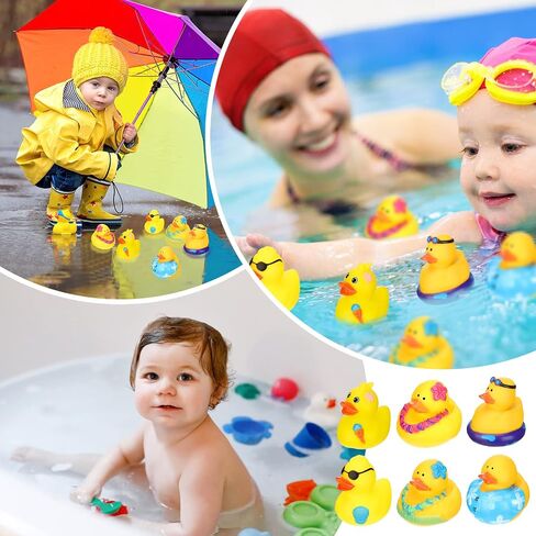 Honoson 36 Pcs Rubber Duck in Bulk Mini Toy Rubber Duck for Bath Birthday Gifts Shower Party Favors Decoration(Pool) in Kuwait