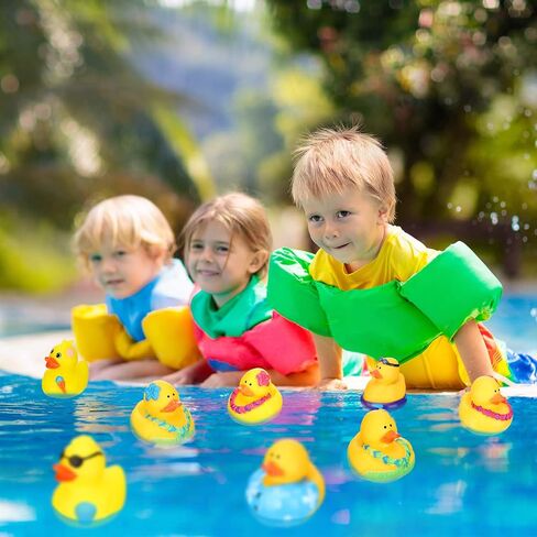 Honoson 36 Pcs Rubber Duck in Bulk Mini Toy Rubber Duck for Bath Birthday Gifts Shower Party Favors Decoration(Pool) in Kuwait