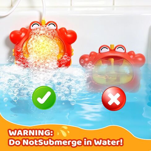 Bath Toys for Kids Ages 1-3 4-8 Rechargeable Bath Bubble Machine 2 in 1 with Baby Shower Head Light Up Crab Bath Toys with Colourful RGB Light for Toddler Boys and Girls in Kuwait