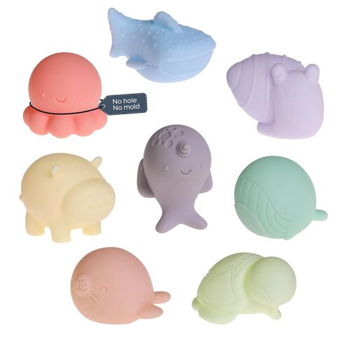 Dreambaby No Hole Bath Toys, 8-Pack Sensory Textured Sea Animals, Mold-Free | Water Play Set for Babies & Toddlers - Great for Bath, Pool & Water Tables in Kuwait
