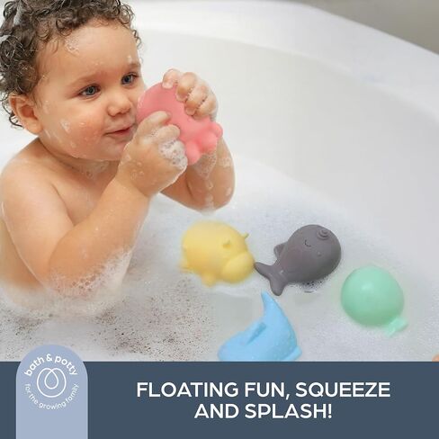 Dreambaby No Hole Bath Toys, 8-Pack Sensory Textured Sea Animals, Mold-Free | Water Play Set for Babies & Toddlers - Great for Bath, Pool & Water Tables in Kuwait