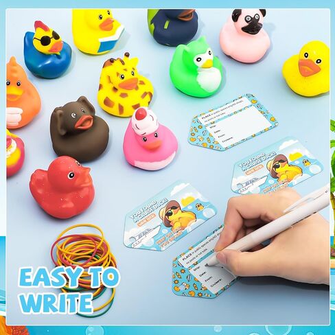 47 Pieces Rubber Ducks for Cruise Ships Hiding with Tags Kits | Includes 12 Pcs Cruise Duck 15 Cruising Ducks Tags 20 Rubber Bands for 2026 Cruises Ship Essentials in Kuwait