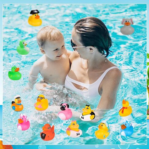 47 Pieces Rubber Ducks for Cruise Ships Hiding with Tags Kits | Includes 12 Pcs Cruise Duck 15 Cruising Ducks Tags 20 Rubber Bands for 2026 Cruises Ship Essentials in Kuwait