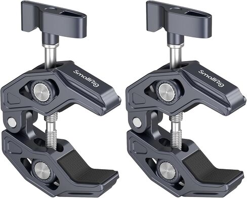SMALLRIG Crab-Shaped Super Clamp, Camera Mount, 1/4"-20, 3/8"-16 Threaded Holes, 7.7lbs/3.5kg Payload, Compatible with Cameras, Monitors, LED Lights, etc. (Pack of 2) in Kuwait