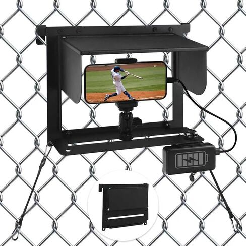 Game Changer Mounting Streaming Kit, Fence Phone Mount Baseball with Shade | Game Changer Fence Holder with Power Bank Clip for iPhone, Samsung, Mevo, GoPro and Action Camera in Kuwait