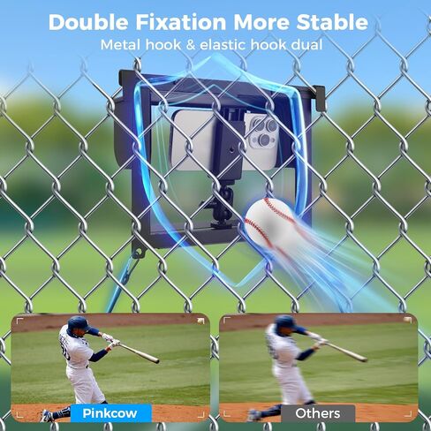Game Changer Mounting Streaming Kit, Fence Phone Mount Baseball with Shade | Game Changer Fence Holder with Power Bank Clip for iPhone, Samsung, Mevo, GoPro and Action Camera in Kuwait