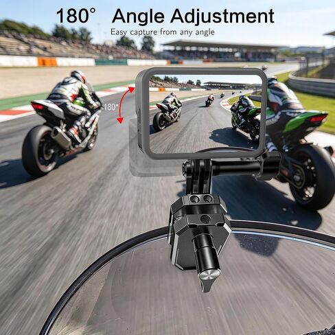 Motorcycle Windshield Camera Mount for Insta360,for Gopro Hero,DJI Action | All CNC Aluminum , Quick Release, Motorbike Windscreen Clamp Mount with 1/4" Adapter Action Camera Accessories in Kuwait