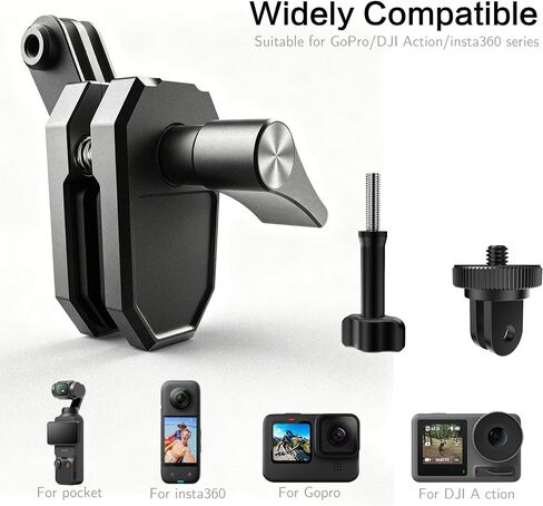 Motorcycle Windshield Camera Mount for Insta360,for Gopro Hero,DJI Action | All CNC Aluminum , Quick Release, Motorbike Windscreen Clamp Mount with 1/4" Adapter Action Camera Accessories in Kuwait