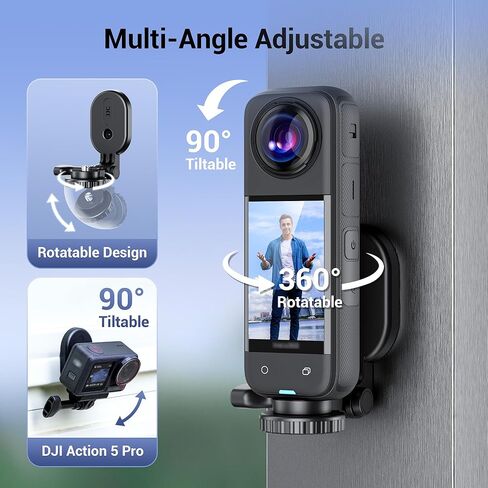 Magnetic Mount Stand for Insta360 X5 X4 OSMO 360 Pocket4 Action 5pro Hero13 | Detachable,Strong Magnetic,Camera Mount Steering Holder for Insta360 X5 X4 X3 GO Osmo 360 Pocket 4 Action 5 pro 4 3 Hero 13 in Kuwait