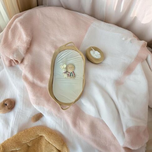 Baby Changing Basket - Moses Basket Changing Table Topper and Thick Foam Pad with Removable Cotton Mattress Cover, 100% Cotton Boho Nursery Decor with Storage Bag in Kuwait