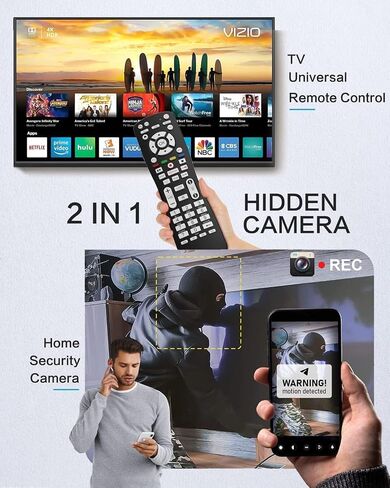 2 in 1 Use WiFi HD 1080P Hidden Camera TV Remote Spy Camera with Video and Motion Detection for Indoor Home Security Wireless Nanny Cam in Kuwait