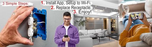 4K Ultra HD Wi-Fi Functional Wall Outlet Receptacle Spy Camera P2P WiFi Power Plug Socket Hidden Nanny Cam Spy Camera, 120V AC Wired (Color: Almond/Type: Square Face) in Kuwait
