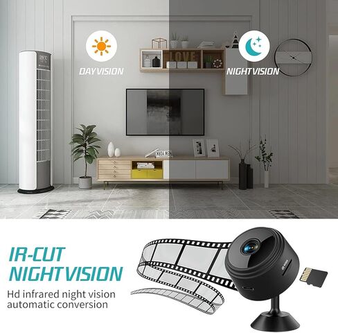 WiFi Mini Spy Camera Hidden Camera - Portable Small HD Nanny Cam with Night Vision and Motion Detection - Indoor Covert Security Camera for Home and Office - Hidden Spy Cam Surveillance Full HD 1080P in Kuwait