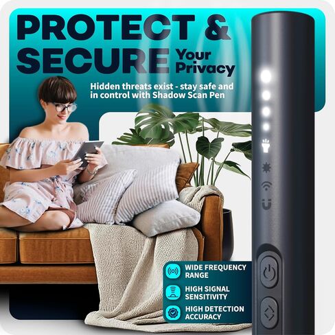 Hidden Camera Detectors – Mini Security Device for Audio Video Wireless Threats, Hotel Safety, Home Privacy and GPS Tracker Detection, Pen RF Spy Cam Voice Recorder Bug Finder for Travelers in Kuwait