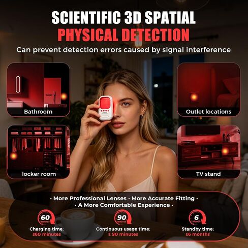 Infrared hidden camera detectors, personal safety devices for womens | 3 Working Modes & Enhanced Detail Detection, a Travel Safety Essential for Women, Perfect for Hotels, Apartments & Airbnb in Kuwait