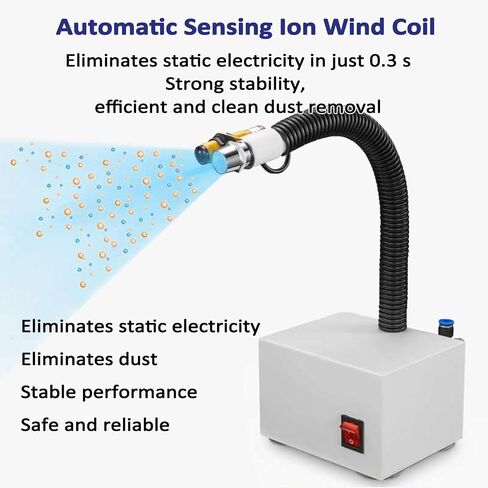 Ion Wind Snake, Anti Static Ionizing Air Gun, Photoelectric Sensor Control, Effective Working Distance 10-1500mm, Adjustable Air Valve, Wind Snake Tube 390mm, for Industrial in Kuwait