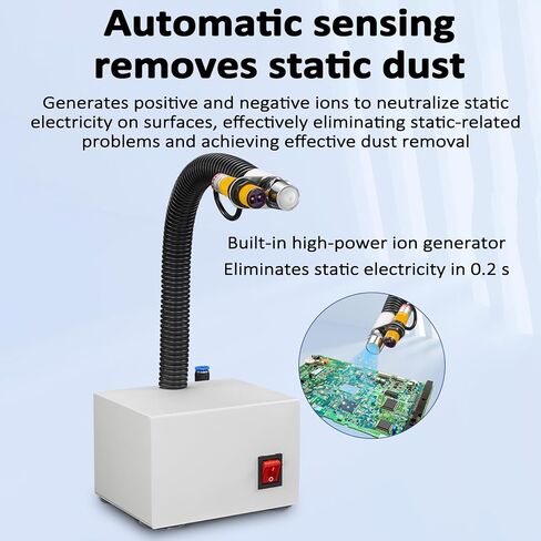 Ion Wind Snake, Anti Static Ionizing Air Gun, Photoelectric Sensor Control, Effective Working Distance 10-1500mm, Adjustable Air Valve, Wind Snake Tube 390mm, for Industrial in Kuwait