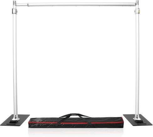 Backdrop Stand Heavy Duty 9.2x9.2ft - Adjustable Photo Backgdrop Stand Kit for Photography, Wedding, Party, Family Celebration, Portable Pipe and Drape Support System with Carrying Bag in Kuwait