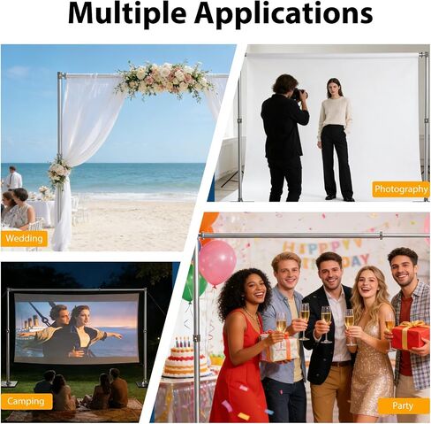 Backdrop Stand Heavy Duty 9.2x9.2ft - Adjustable Photo Backgdrop Stand Kit for Photography, Wedding, Party, Family Celebration, Portable Pipe and Drape Support System with Carrying Bag in Kuwait