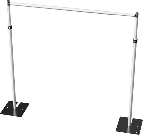 Heavy Duty Backdrop Stand 10x10 with Double Crossbar, Adjustable Metal Pipe and Drape Stand for Photography, Wedding, Party & Flower wall Backdrop Support (10×10Ft Triple Crossbar) in Kuwait