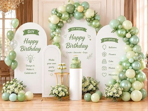 Metal Arch Backdrop Stand Set (7.2 ft + 6 ft), Wedding Arch Frame, Stable Backdrop Stand with Square Base Ground Pegs, Suitable for Birthday Parties, Baby Shower Wreath Decorations (2-Piece Set) in Kuwait