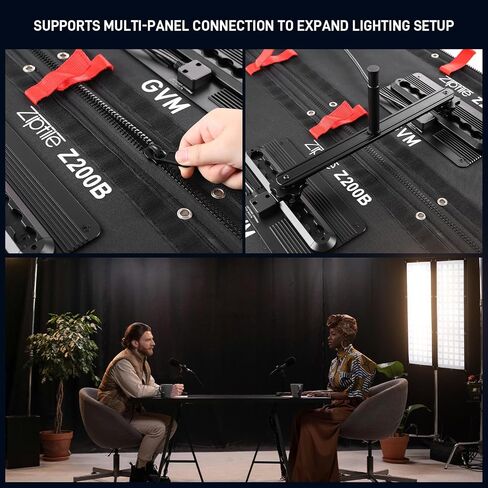 GVM Flexible LED Light Panel with Bluetooth Control, 200W Photography Light with Zipper Splicable, 2700K-6800K, Ultra-Thin 12"x36" Video Light with Softbox for Studio, Film, Vlog, Photography in Kuwait