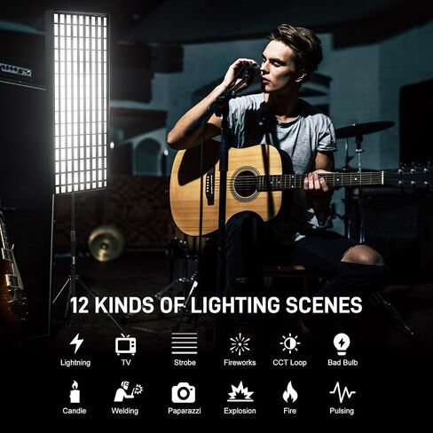 GVM Flexible LED Light Panel with Bluetooth Control, 200W Photography Light with Zipper Splicable, 2700K-6800K, Ultra-Thin 12"x36" Video Light with Softbox for Studio, Film, Vlog, Photography in Kuwait