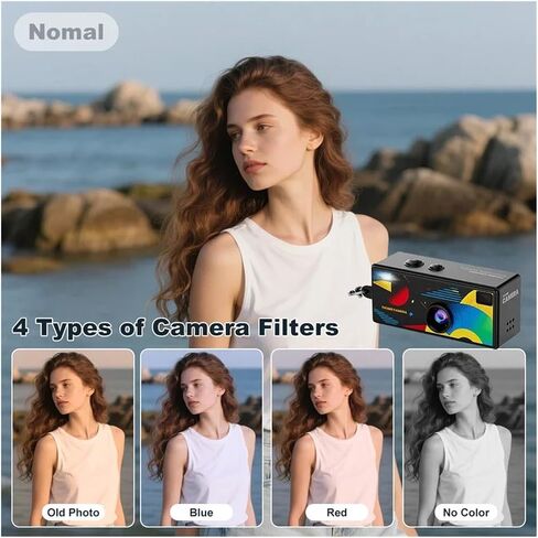 0.96" TFT Retro CCD Keychain Mini Camera | 1080P Wide Angle Mini Keychain Cam Student Birthday Gift(Blue) in Kuwait